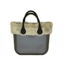 Borde pelo O bag classic ecopiel conejo color tortora