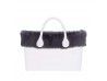 Borde pelo O bag classic ecopiel conejo color arena