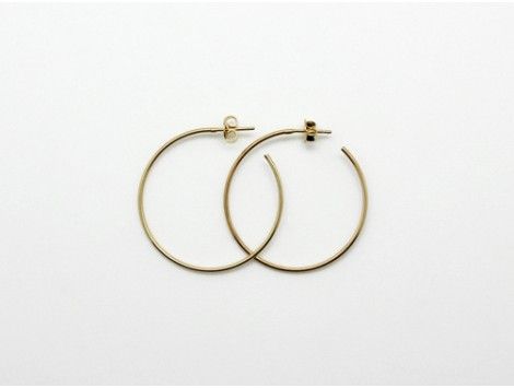 Pendientes Aro Medianos dorado brillante-RAL-DEMIIM