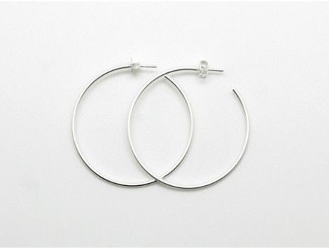 Pendientes Aro Medianos plata brillante-RAL-DEMIIM
